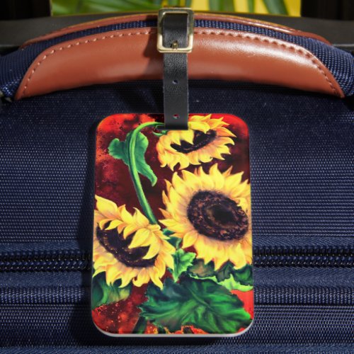 Sunflowers Luggage Tag _ Painting