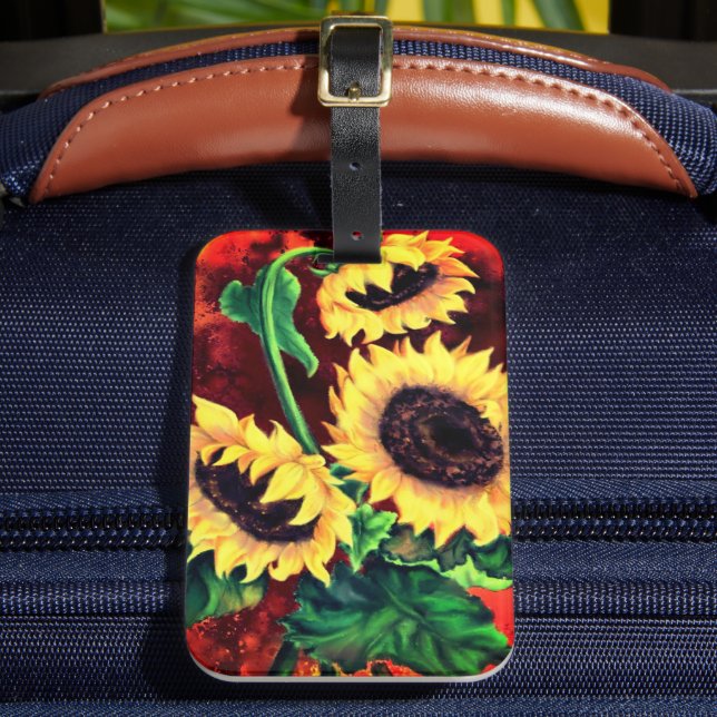 Sunflowers Luggage Tag - Painting (Front Insitu 2)