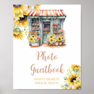 Sunflowers Market Bridal Shower Photo Guestbook