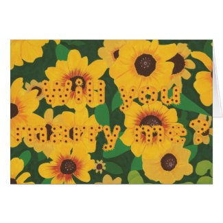 Sunflowers Marriage Proposal Card