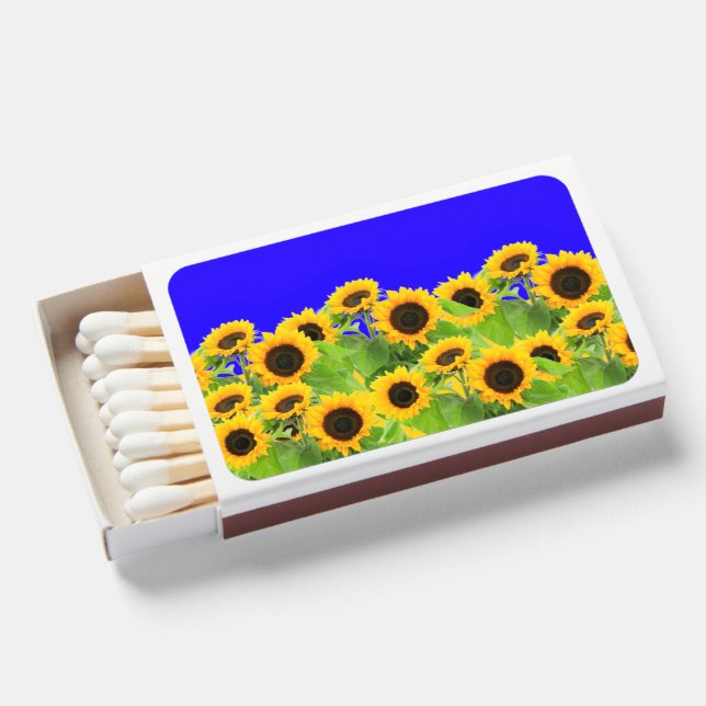 Sunflowers Matchboxes Ukraine Flag Color - Support (Front Open)