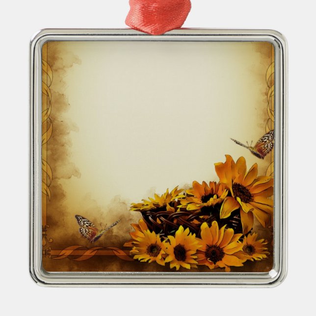 Sunflowers Metal Ornament (Front)