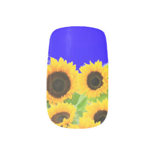 Sunflowers Minx Nail Art Ukraine Flag Colors