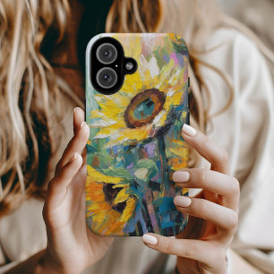 Sunflowers Modern Abstract Floral Painting  iPhone 16 Case