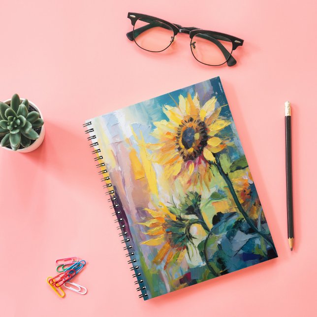 Sunflowers Modern Abstract Floral Painting  Notebook (Creator Uploaded)