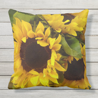 Sunflowers Modern Home Artwork Throw Pillow
