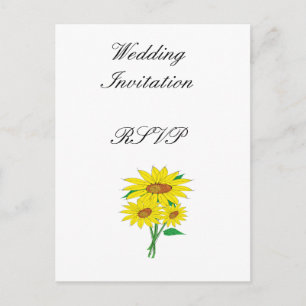 Sunflowers Modern Simple Elegant Wedding Ideas Invitation Postcard