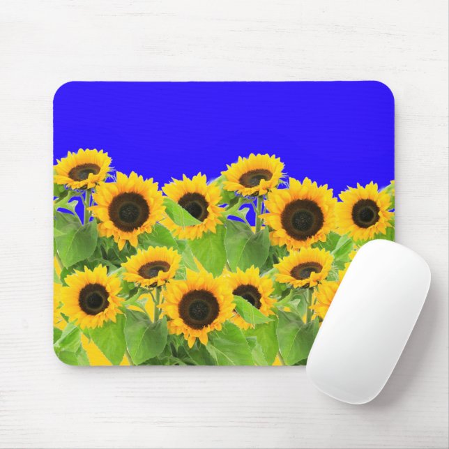 Sunflowers Mouse Pad Ukraine Flag Colors - Freedom (With Mouse)