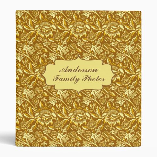 Sunflowers Mustard Gold Personalized   3 Ring Binder