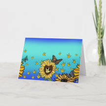 Sunflowers -n- Butterflies Greeting Cards