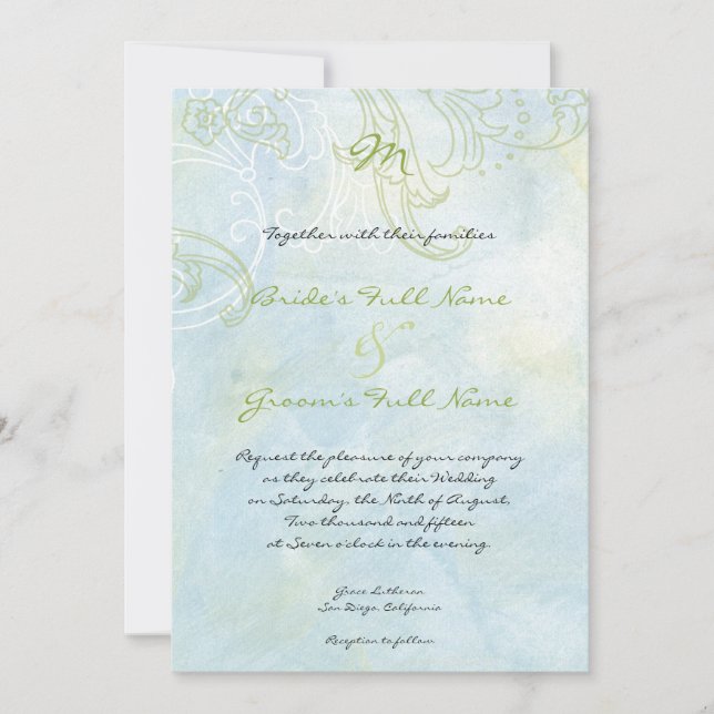 Sunflowers 'n Swirls, Wedding Invitation (Front)