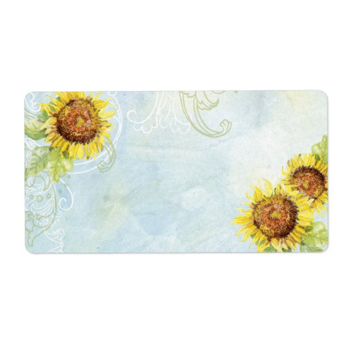 Sunflowers 'n Swirls, Wedding Invitation Labels