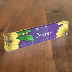 Sunflowers Name Plate