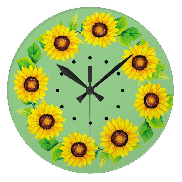 Sunflower Kitchen Wall Clocks Zazzle