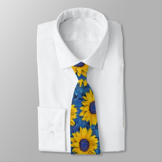 Sunflowers Neck Tie (Tied)