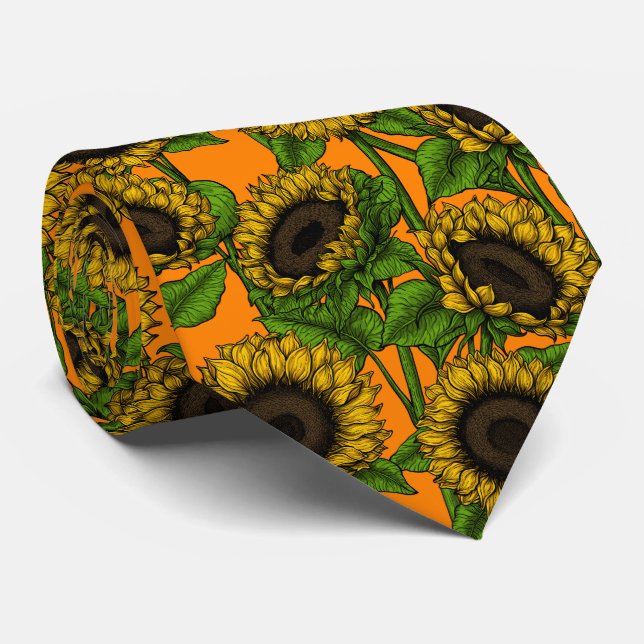 Sunflowers Neck Tie (Rolled)