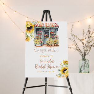 Sunflowers Off The Market Bridal Shower Welcome Foam Board