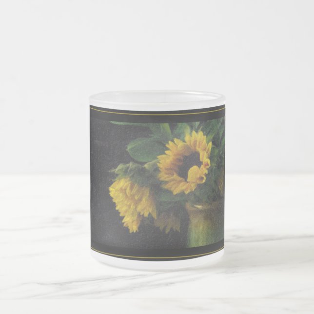 Sunflowers On A Frosted Mug (Center)