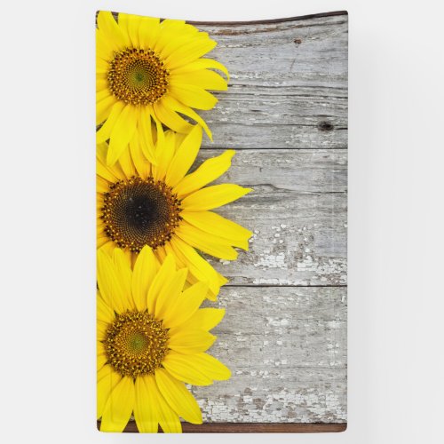 Sunflowers on a table banner