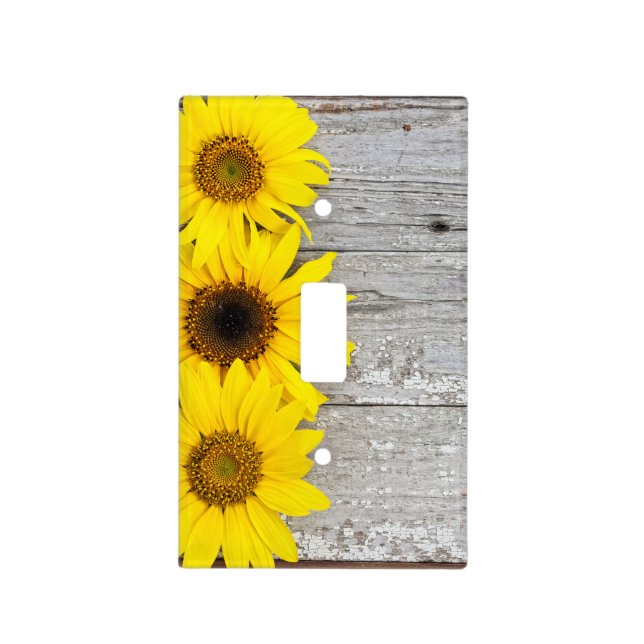 Sunflowers on a table light switch cover (Front)
