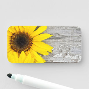 Sunflowers on a table name tag