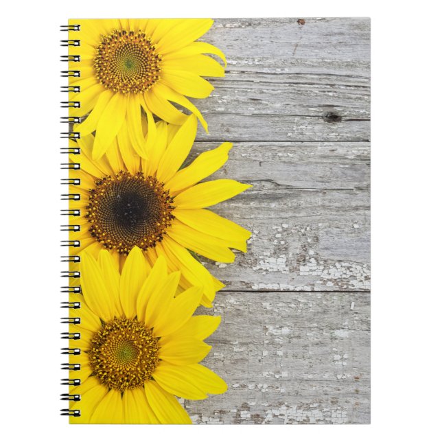 Sunflowers on a table notebook (Front)