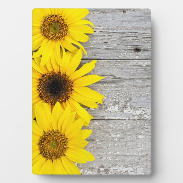 Sunflowers on a Table Plaque (Front)