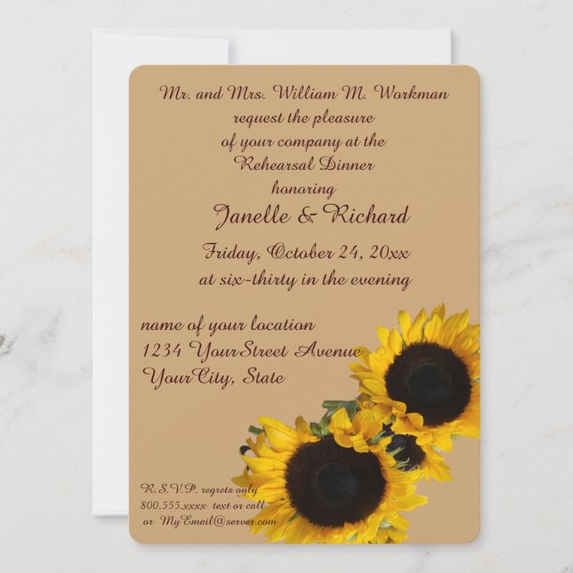 Sunflowers on Autumns Beige Invitation (Front)
