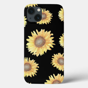 Sunflowers on Black iPhone 13 Case