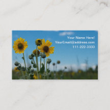 Sunflowers on Blue Sky Business Card. (2 sided)