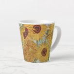 Sunflowers(on blue)-Vincent van Gogh Small Latte Mug<br><div class="desc">"Sunflowers (on blue)" - Vincent van Gogh Small Latte Mug, a captivating tribute to one of the most beloved and celebrated masterpieces in art history. This small latte mug features a mesmerizing reproduction of van Gogh's "Sunflowers" set against a calming blue backdrop, inviting you to indulge in the vibrant beauty...</div>