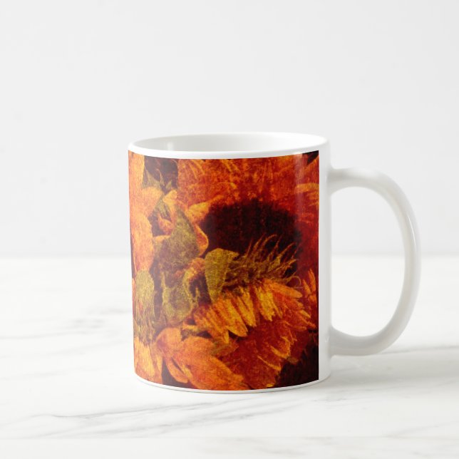 Sunflowers on Canvas Coffee Mug (Right)