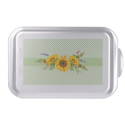 Sunflowers on Checkerboard  Cake Pan