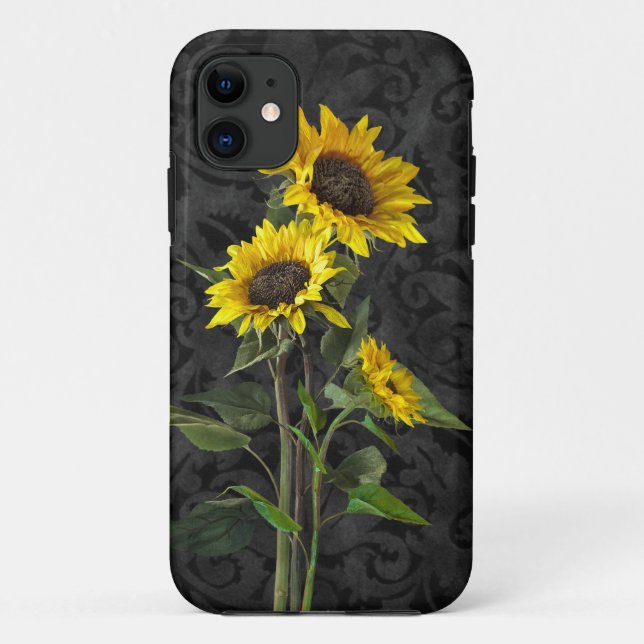 Sunflowers on Damask Case-Mate iPhone Case (Back)