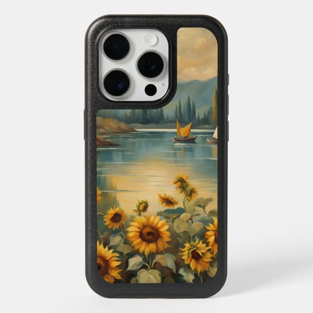 Sunflowers on the Lake iPhone 15 Pro Case (Back)