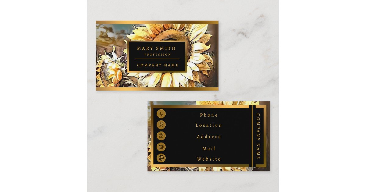 Sunflowers On Window Modern Art Collection Business Card | Zazzle
