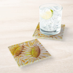 Sunflowers Outdoor Glass Coaster