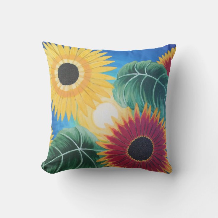 "Sunflowers" Outdoor Pillow Zazzle