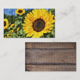 Sunflowers Painted Fence Business Card