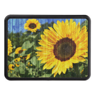 Sunflowers Painted Fence Hitch Cover