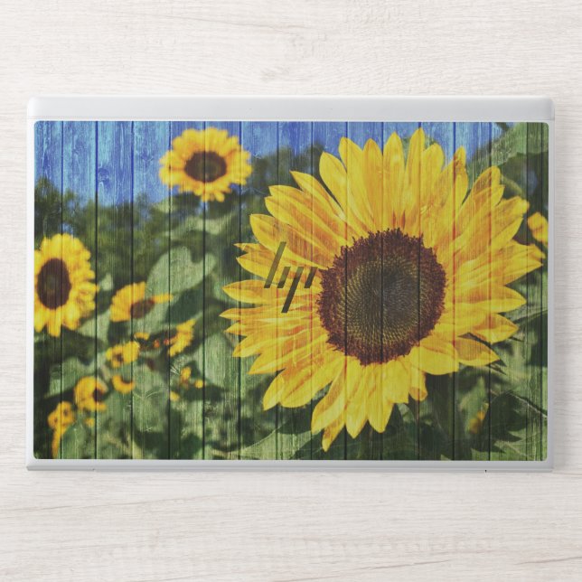 Sunflowers Painted Fence HP Laptop Skin (Front)