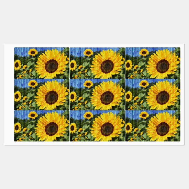 Sunflowers Painted Fence Labels (Sheet)