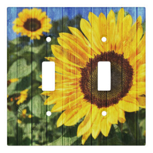 Sunflowers Painted Fence Light Switch Cover