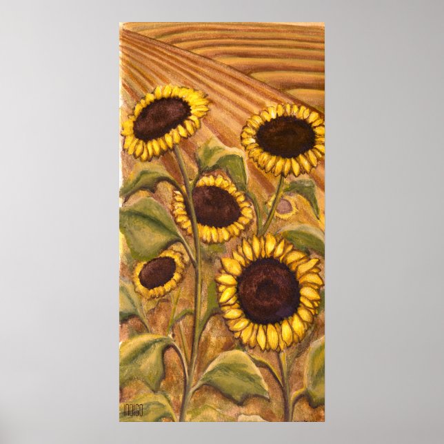 Sunflowers Painting Canadian Landscape Art Prints (Front)