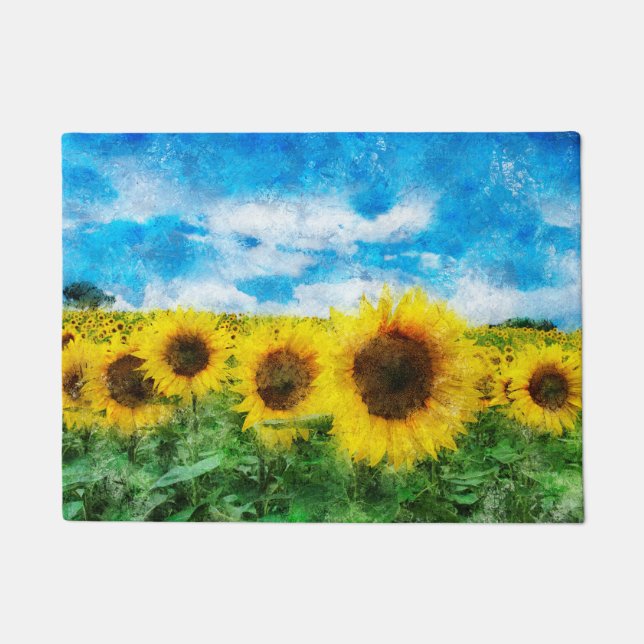 Sunflowers painting doormat (Front)