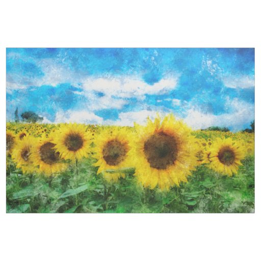 Sunflowers painting fabric