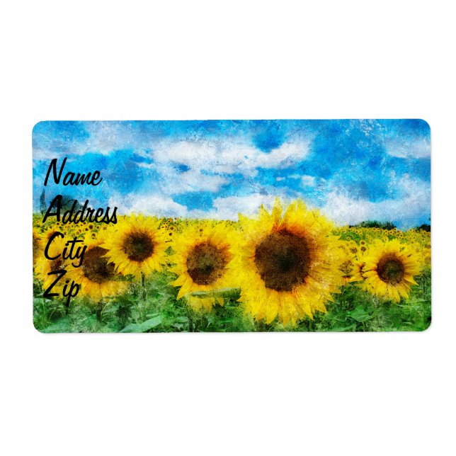 Sunflowers painting label (Front)
