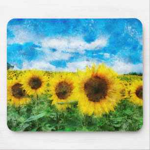 Sunflowers painting mouse pad