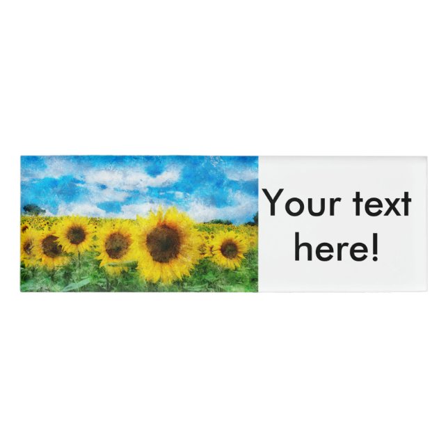 Sunflowers painting name tag (Front)