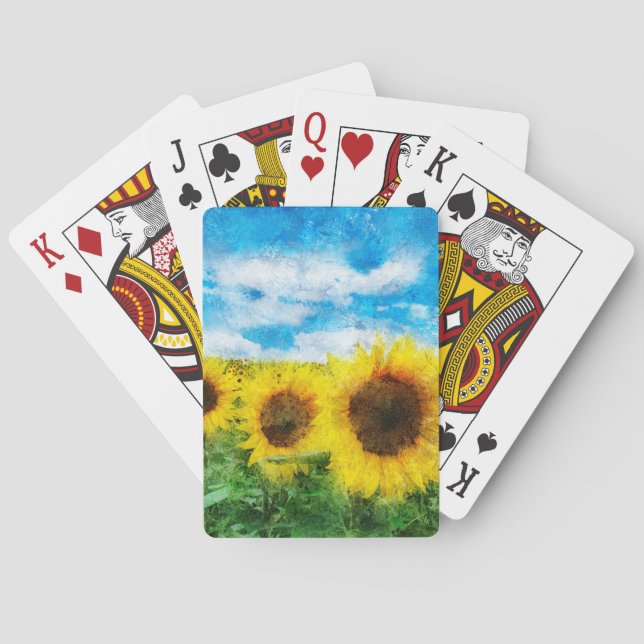 Sunflowers painting poker cards (Back)